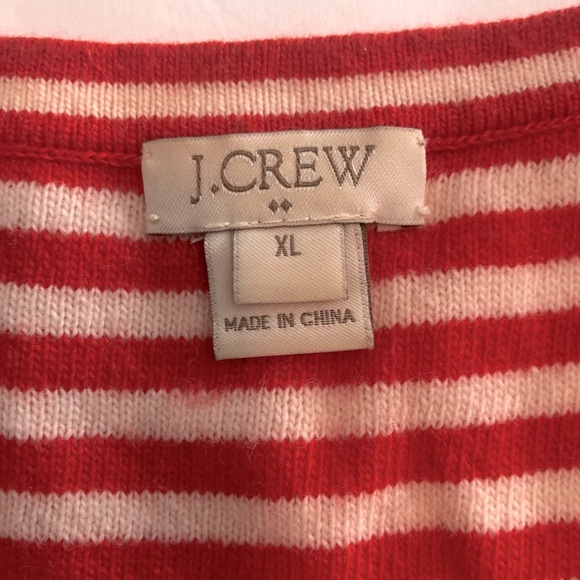 J.Crew Red Striped Cap Sleeve Sweater - Picture 3 of 7